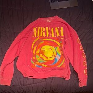 NIRVANA Red Graphic Sweater